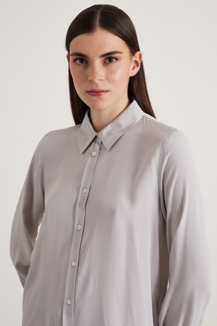 Silk-blend crêpe shirt Intrend - 4