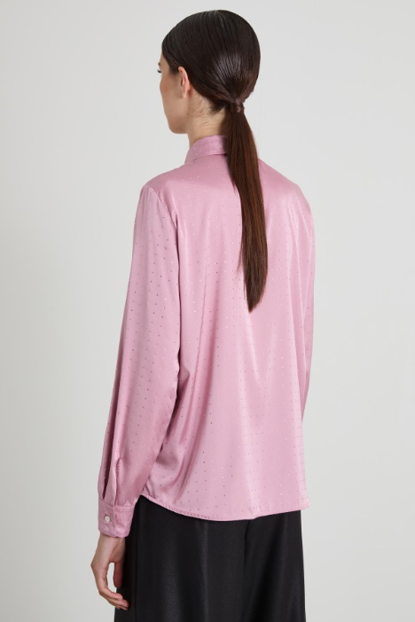 Camicia in raso con strass