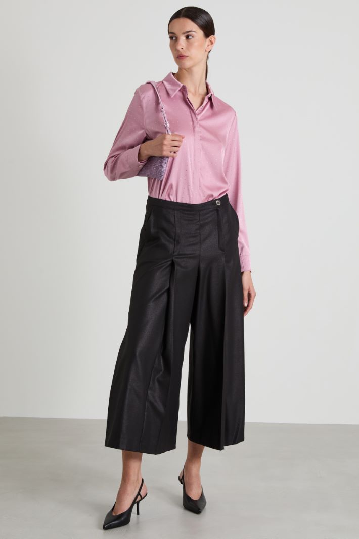 Rhinestone satin shirt Intrend - 3