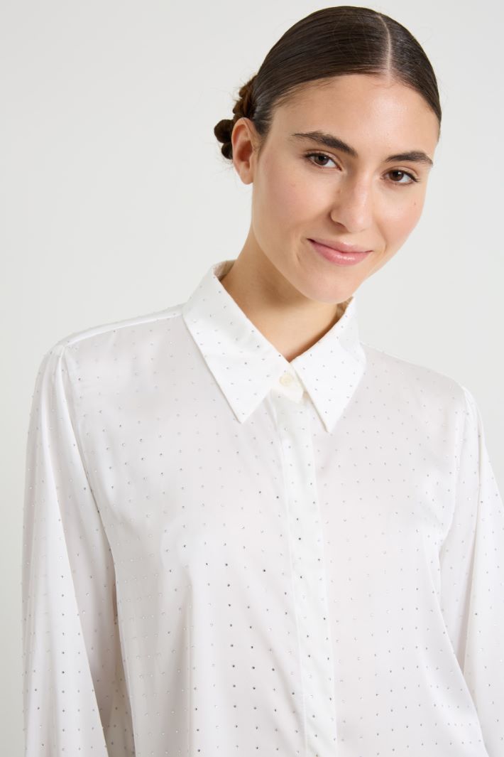 Camicia in raso con strass Intrend - 4