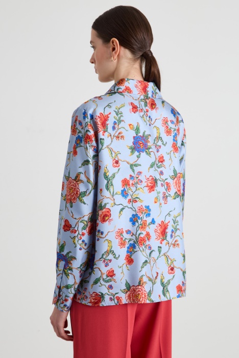 Blusa in twill di seta