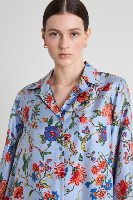 Blusa in twill di seta