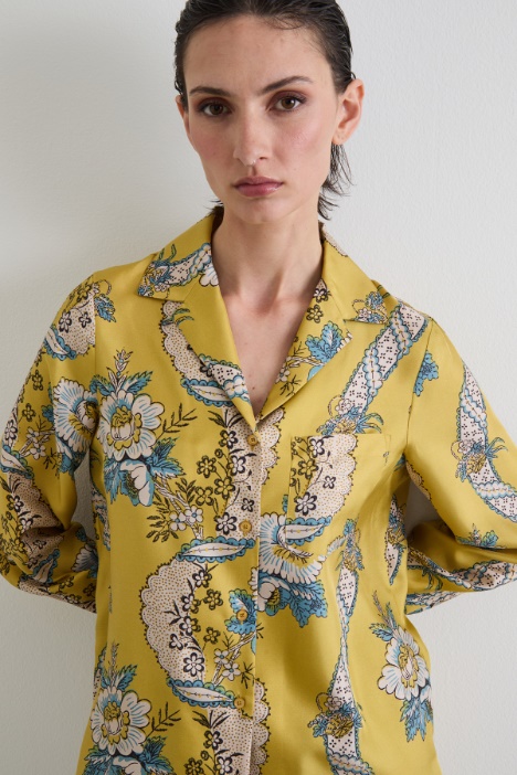 Blusa in twill di seta