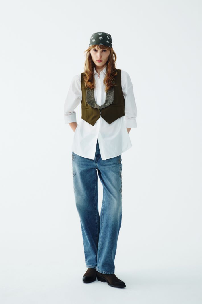 Camisa de popelina con bolsillo Intrend - 5