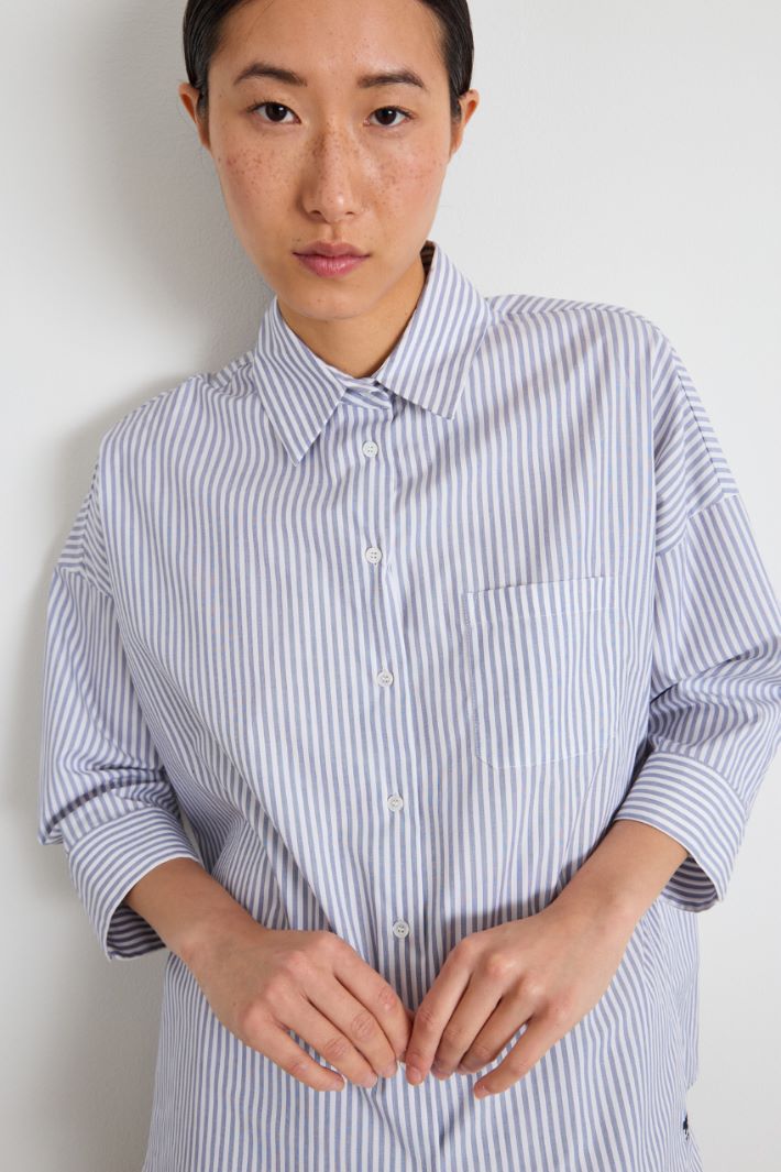 Poplin shirt with pocket Intrend - 4