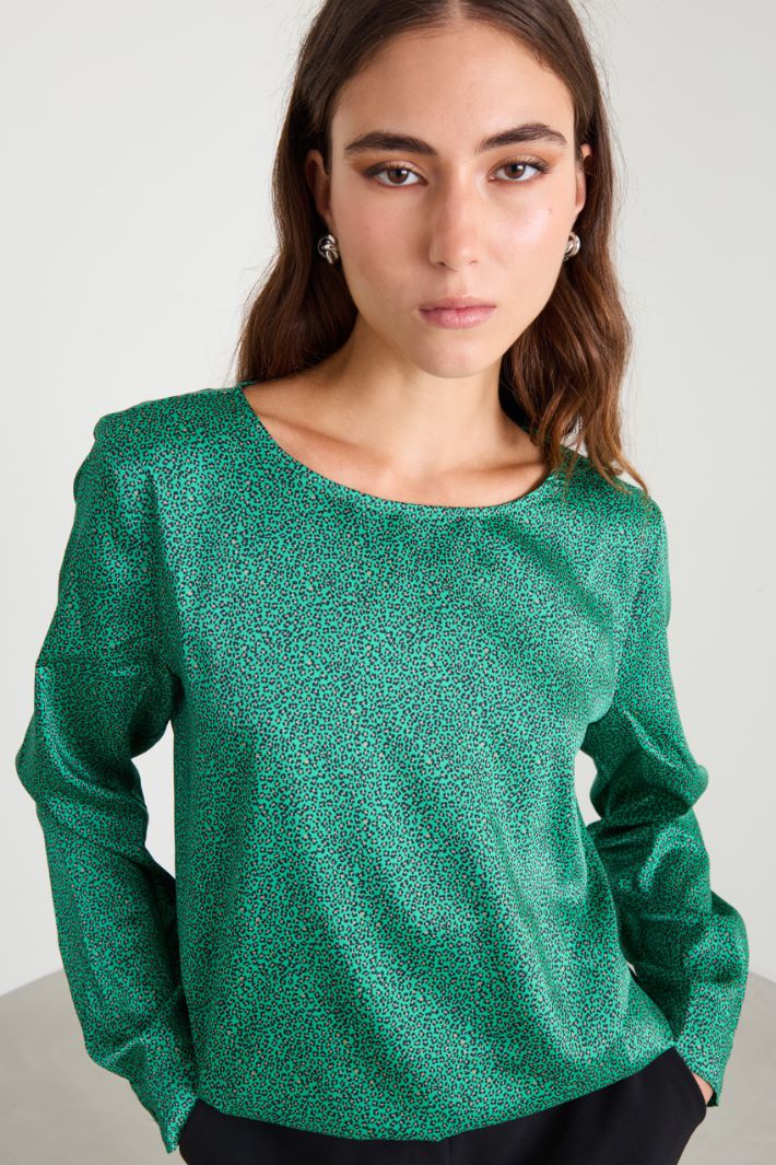 Blusa in twill stampato Intrend - 4