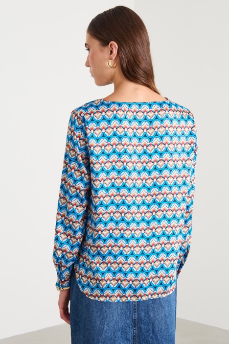 Blusa in twill stampato