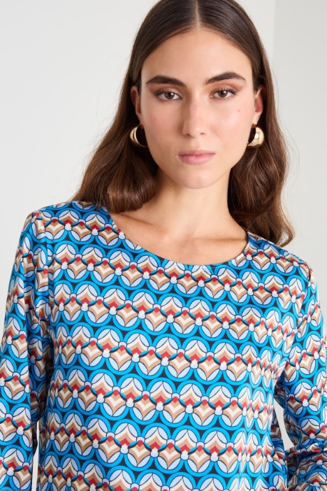 Blusa in twill stampato