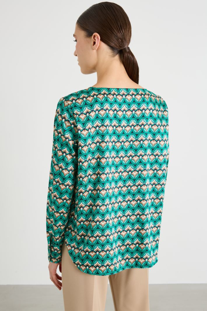 Blusa in twill stampato Intrend - 2
