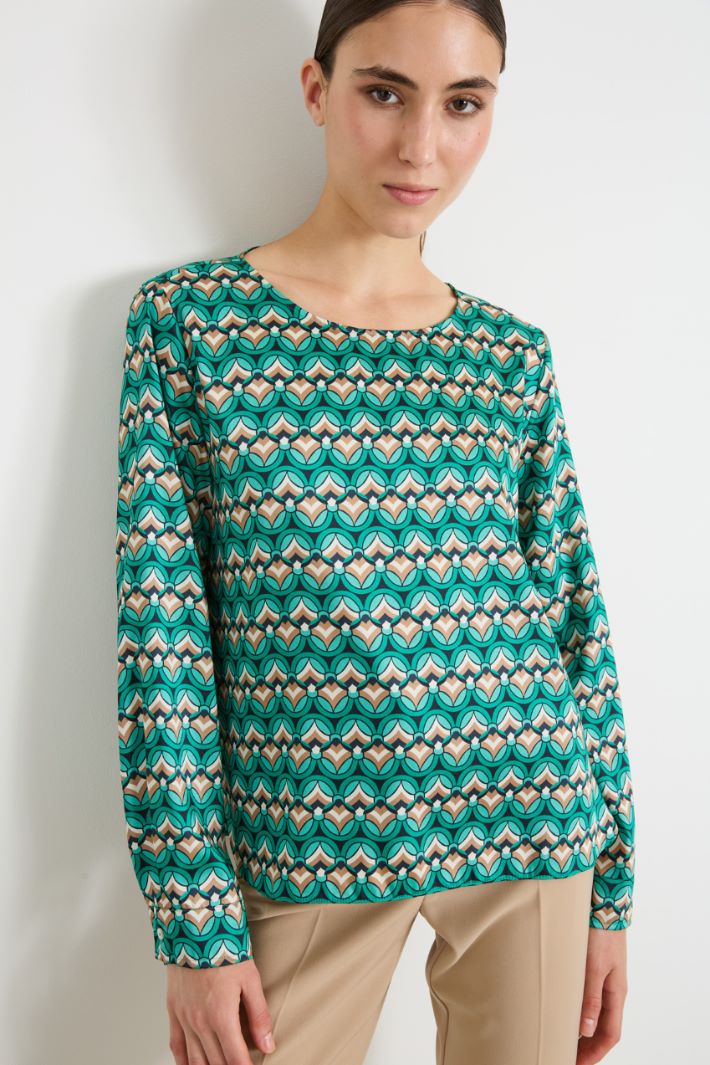 Blusa in twill stampato Intrend