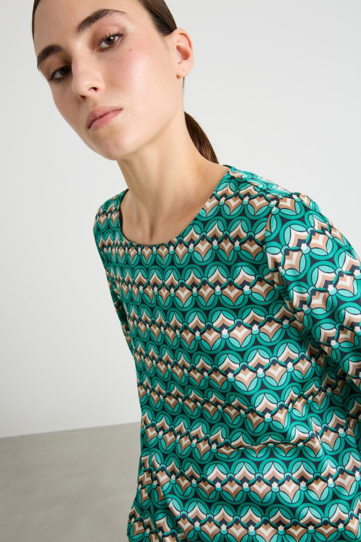 Blusa in twill stampato Intrend - 4