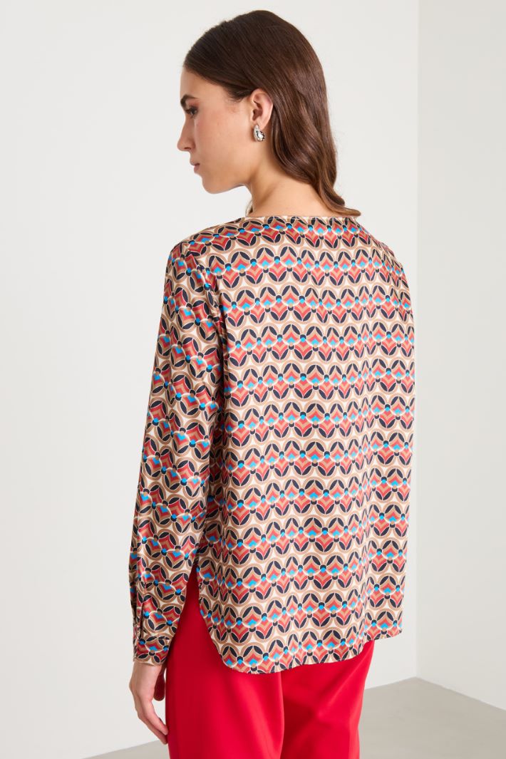 Blusa in twill stampato Intrend - 2