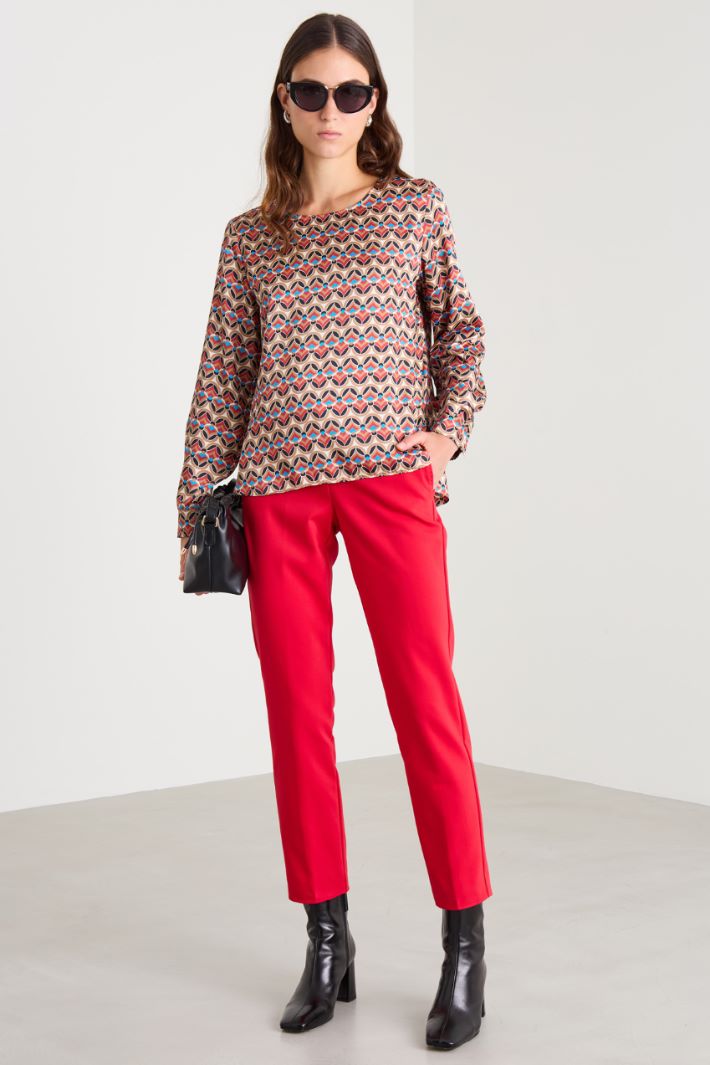 Blusa in twill stampato Intrend - 3