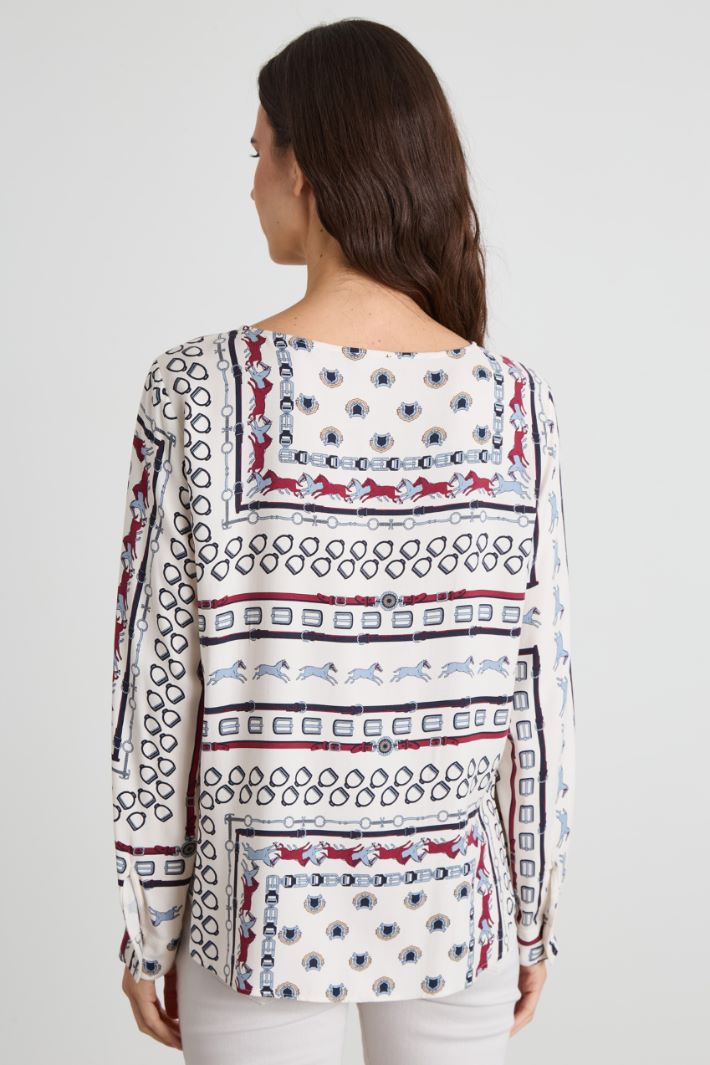 Blusa in twill di viscosa Intrend - 2