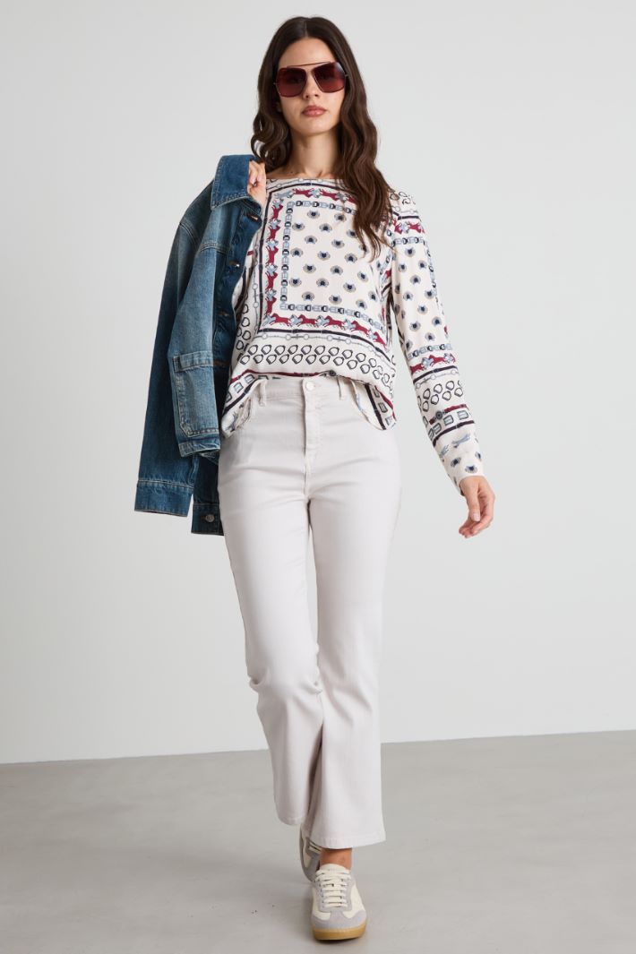 Blusa in twill di viscosa Intrend - 3