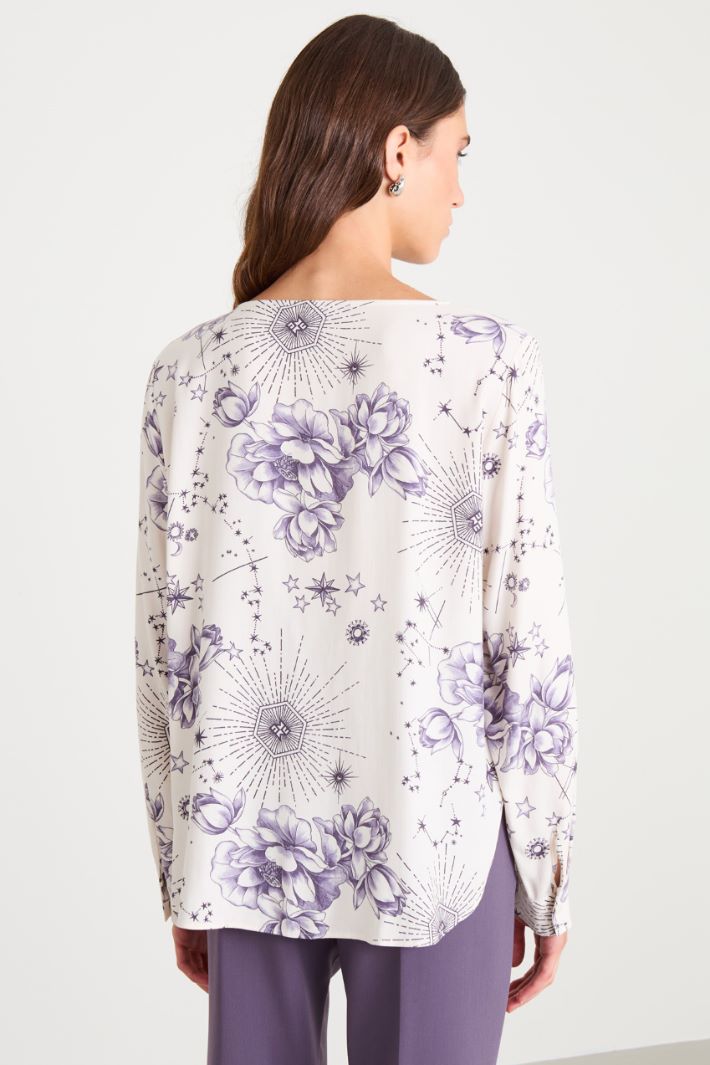 Blusa in twill di viscosa Intrend - 2