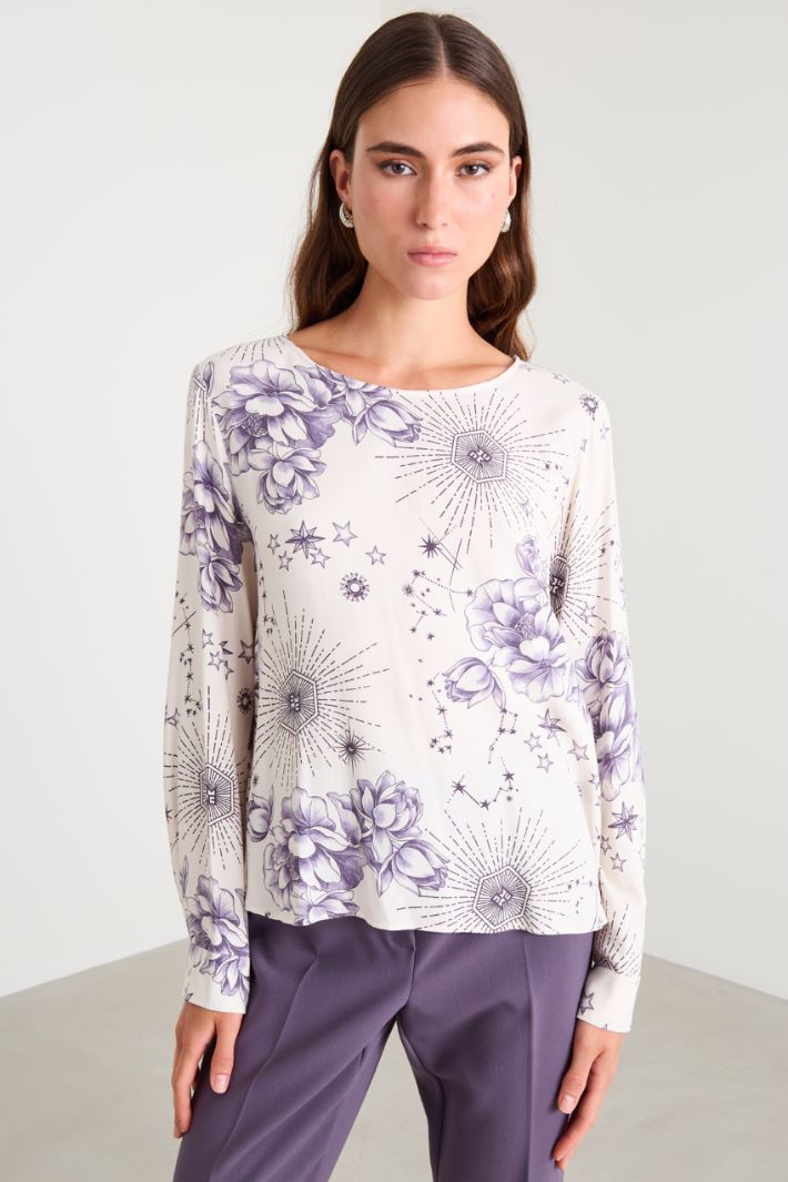 Blusa in twill di viscosa Intrend