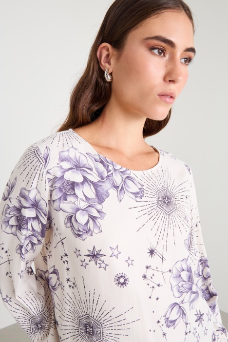 Blusa in twill di viscosa