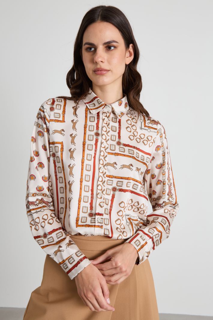 Patterned twill shirt Intrend