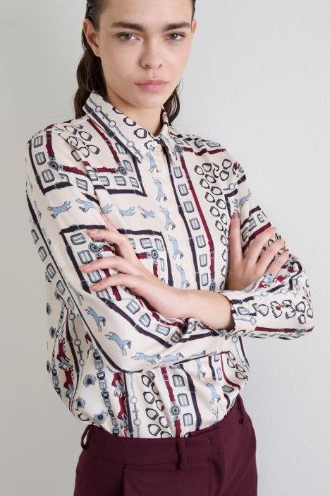 Camicia in twill a fantasia
