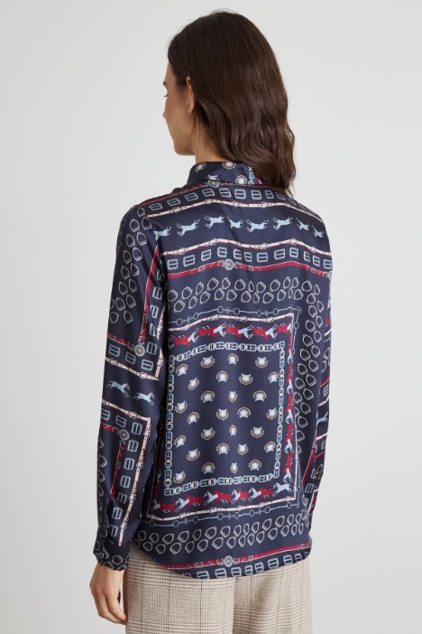 Camicia in twill a fantasia