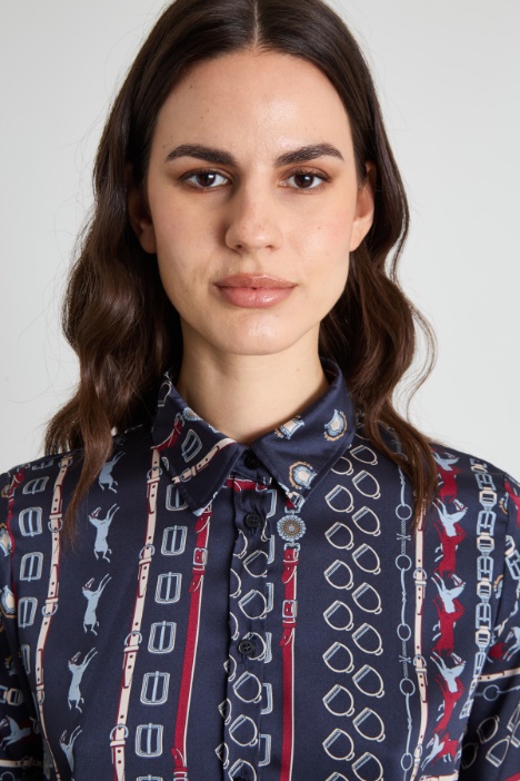 Camicia in twill a fantasia