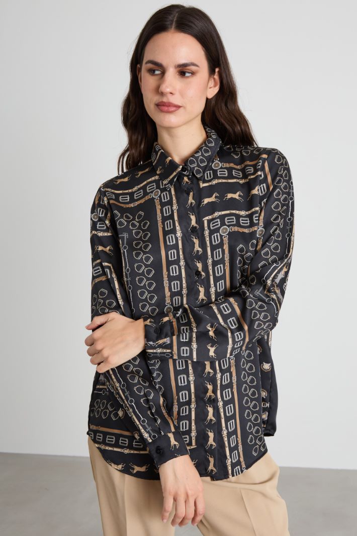 Camicia in twill a fantasia Intrend