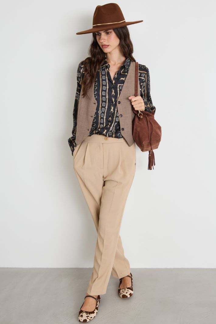 Camicia in twill a fantasia Intrend - 3