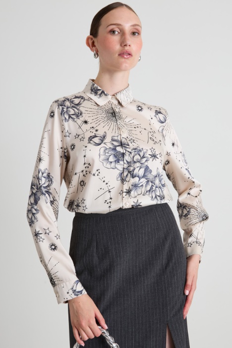 Patterned twill shirt Intrend