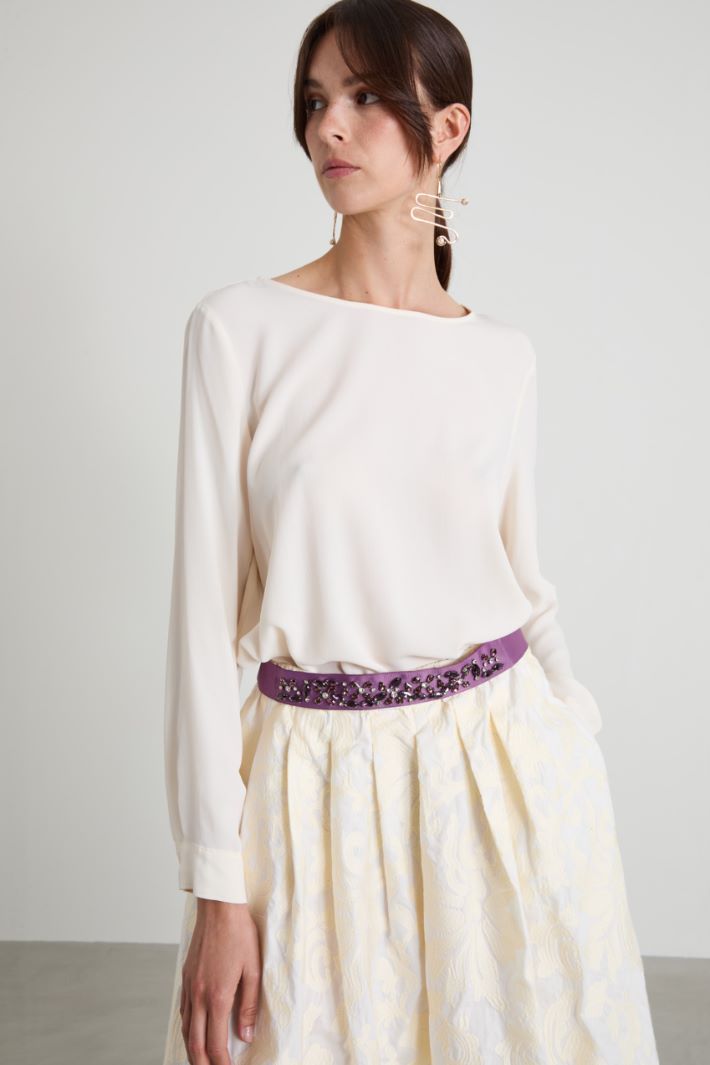 Blusa in crépe de chine Intrend