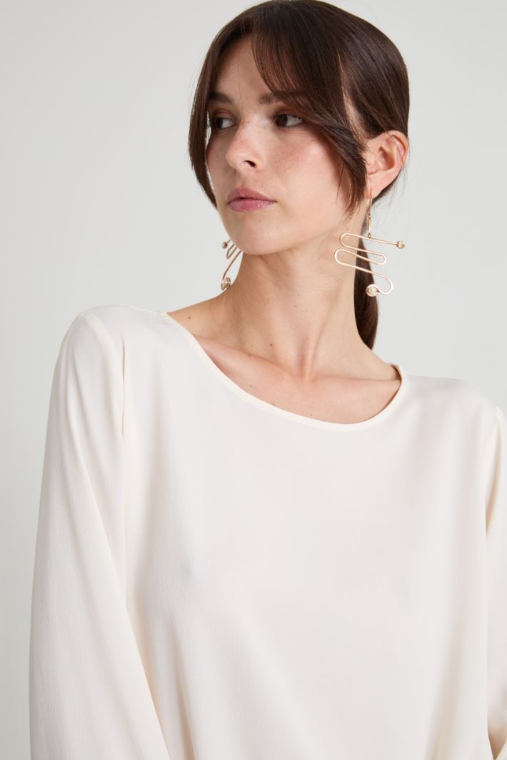 Blusa in crépe de chine Intrend - 4