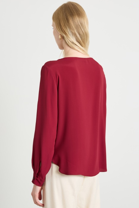 Blusa in crépe de chine