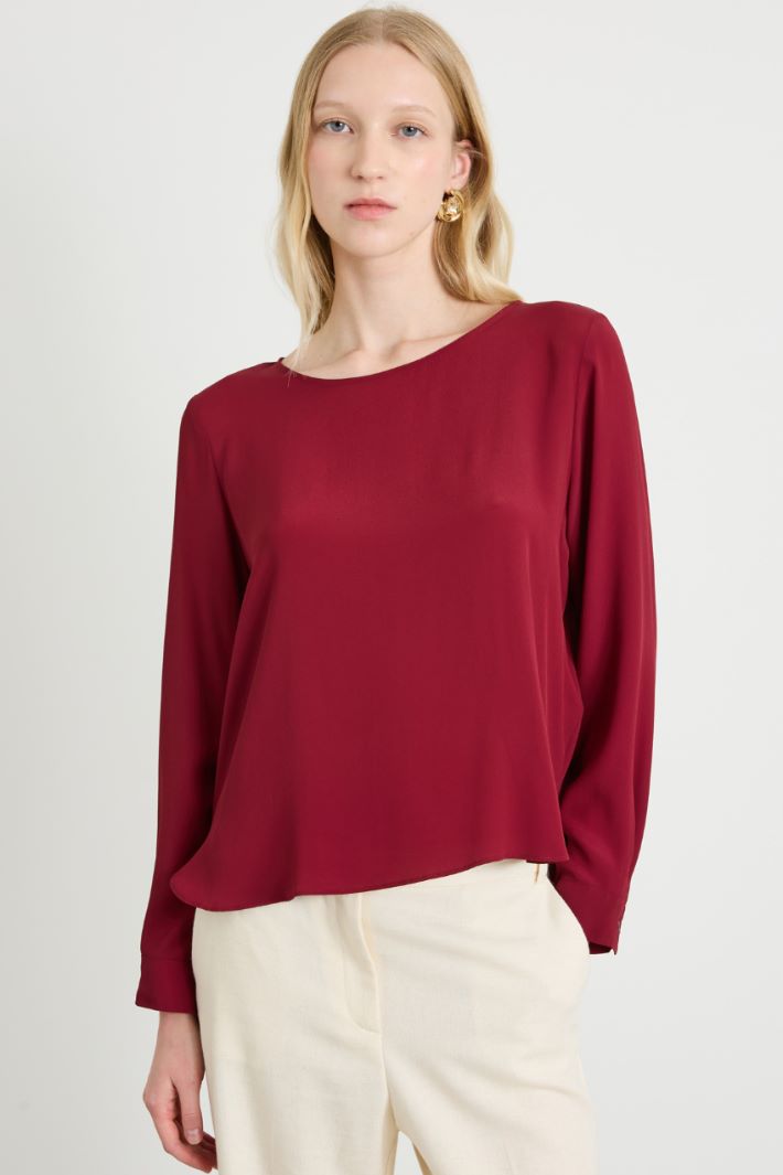 Blusa in crépe de chine Intrend