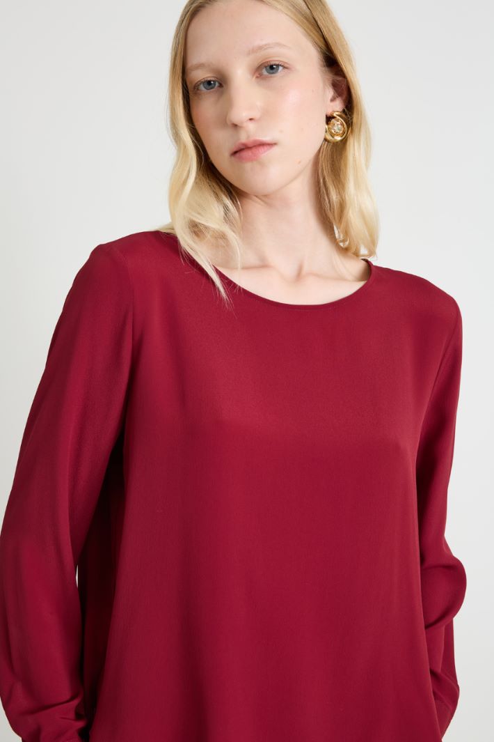 Blusa in crépe de chine Intrend - 4