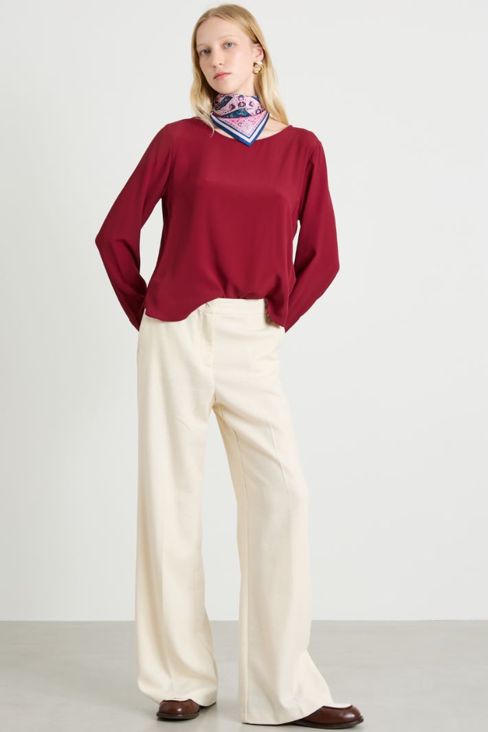 Blusa in crépe de chine Intrend - 3