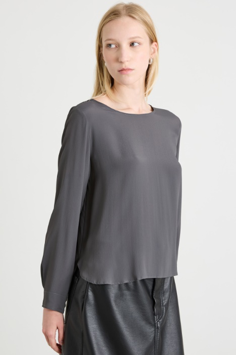 Blusa in crépe de chine Intrend