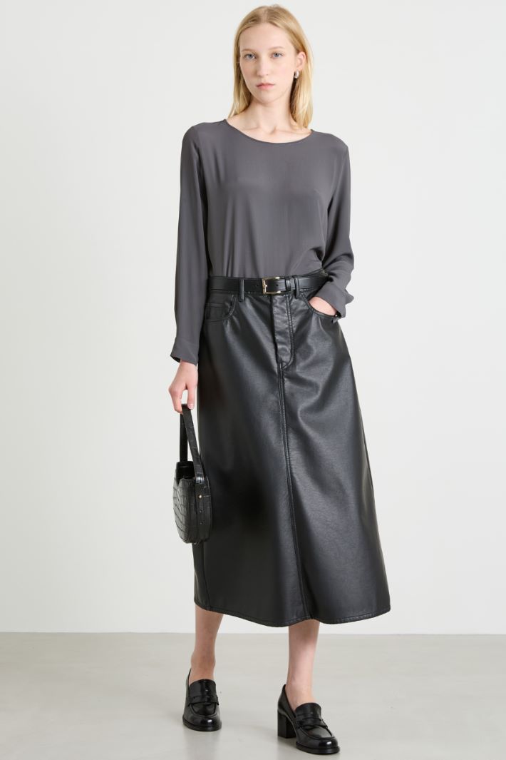 Blusa in crépe de chine Intrend - 3