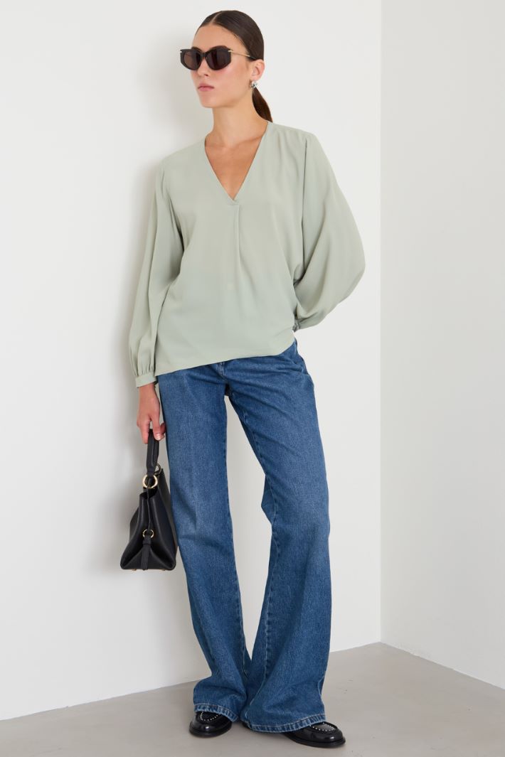 Blusa in crépe Intrend - 3