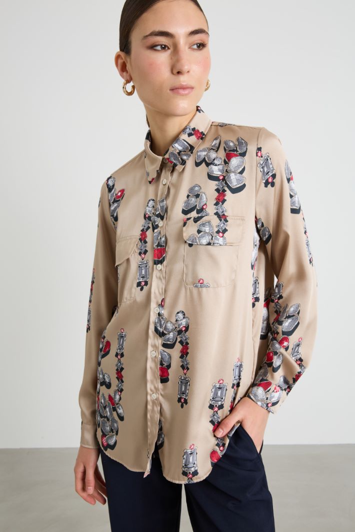 Camicia in twill stampato Intrend