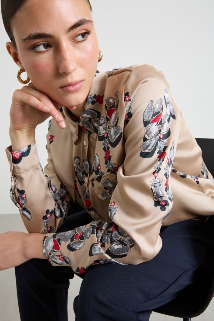 Camicia in twill stampato Intrend - 4