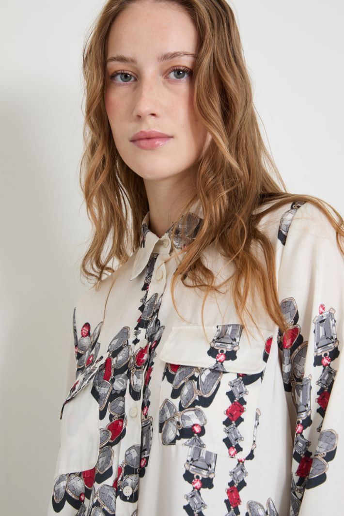 Camicia in twill stampato Intrend - 4