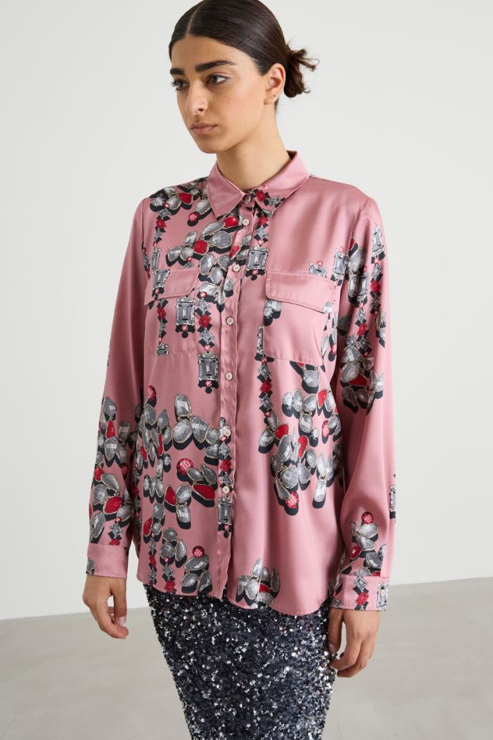 Camicia in twill stampato Intrend