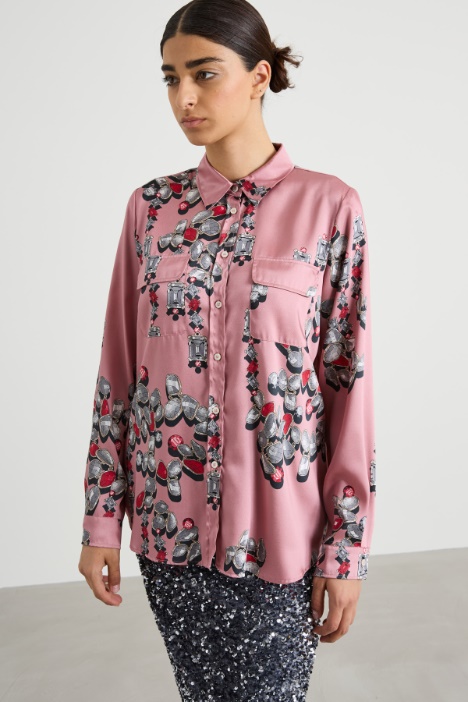 Camicia in twill stampato Intrend