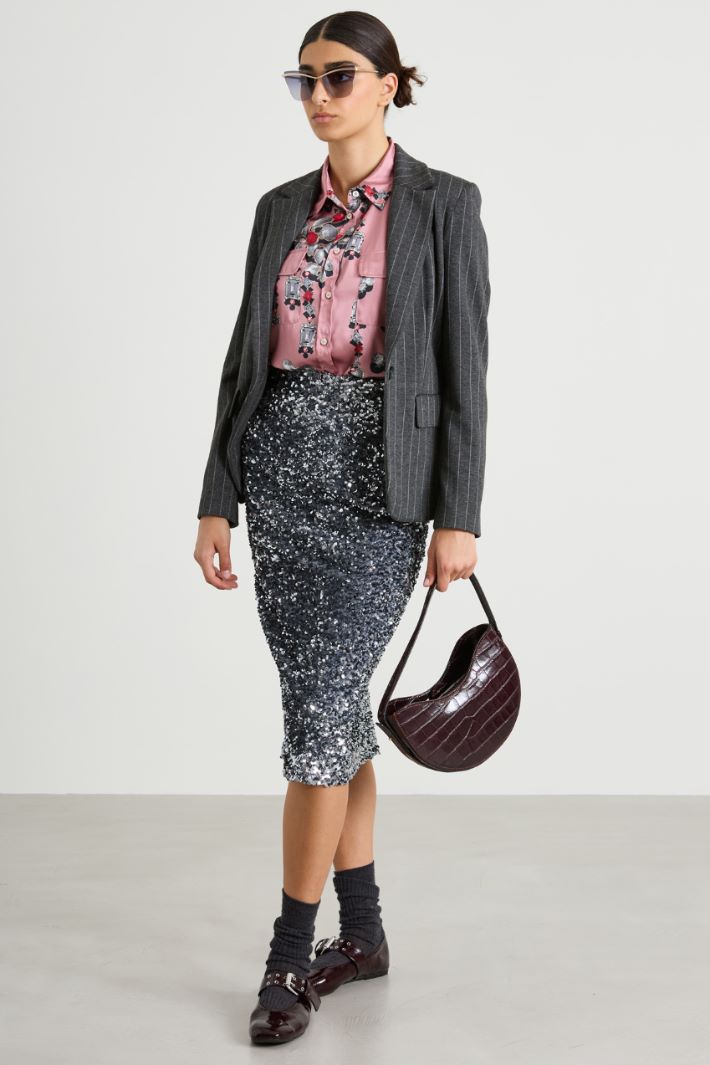 Camicia in twill stampato Intrend - 3
