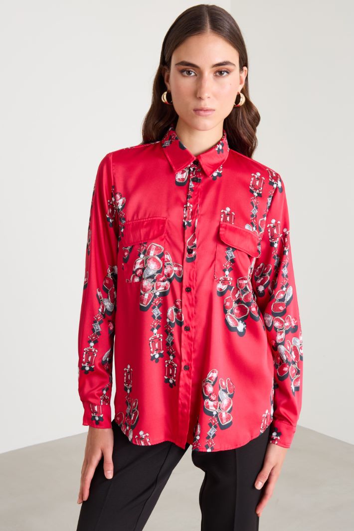 Camicia in twill stampato Intrend