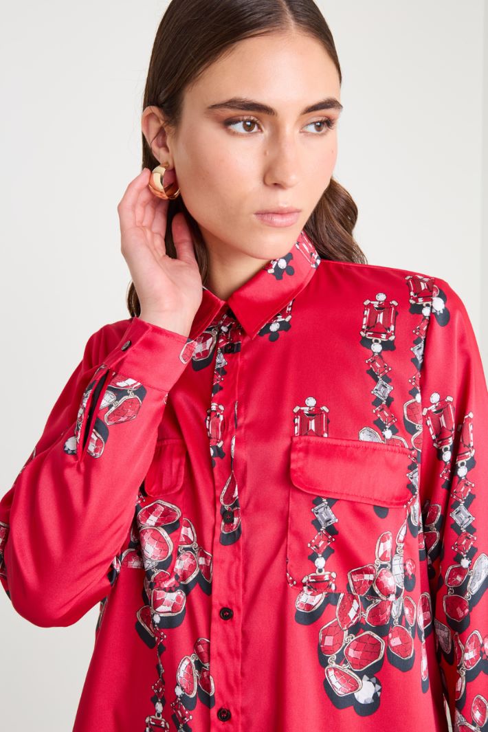 Camicia in twill stampato Intrend - 4