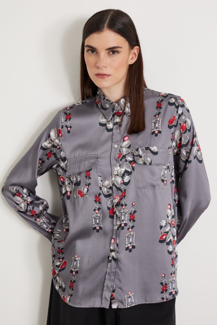 Camicia in twill stampato Intrend