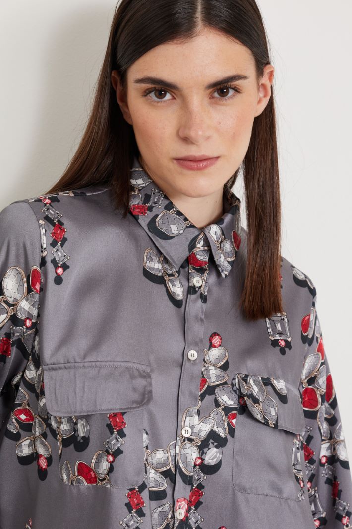 Camicia in twill stampato Intrend - 4