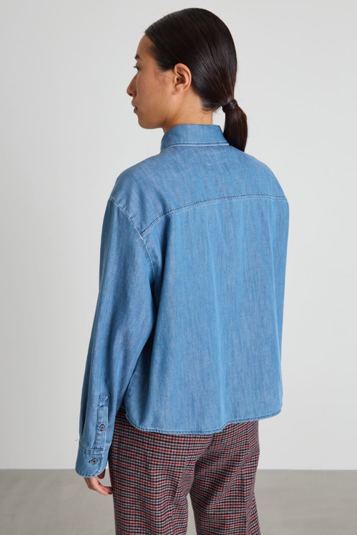 Camicia in denim di cotone Intrend - 2