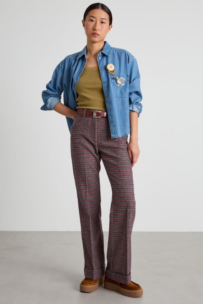 Camicia in denim di cotone Intrend - 3